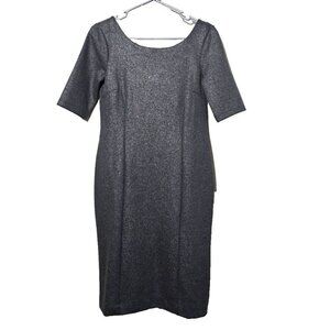 Banana Republic Dress 2 Shimmer Metallic Gray Ponte Knit Cocktail Professional
